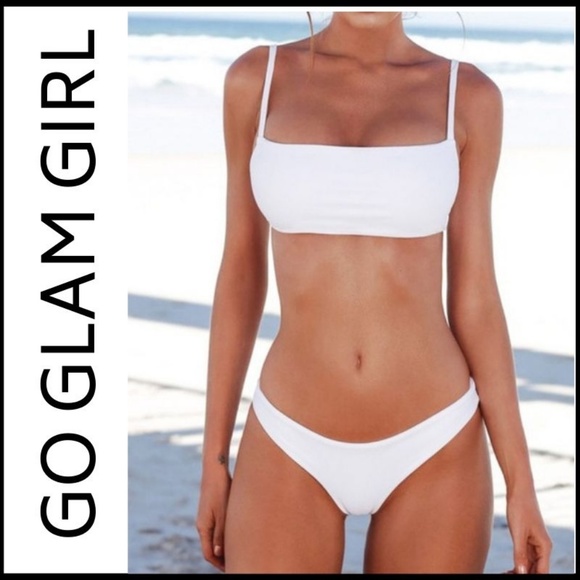 LAST 1! NWT Cheeky Bandeau Top Bikini in White XXL - Picture 2 of 4